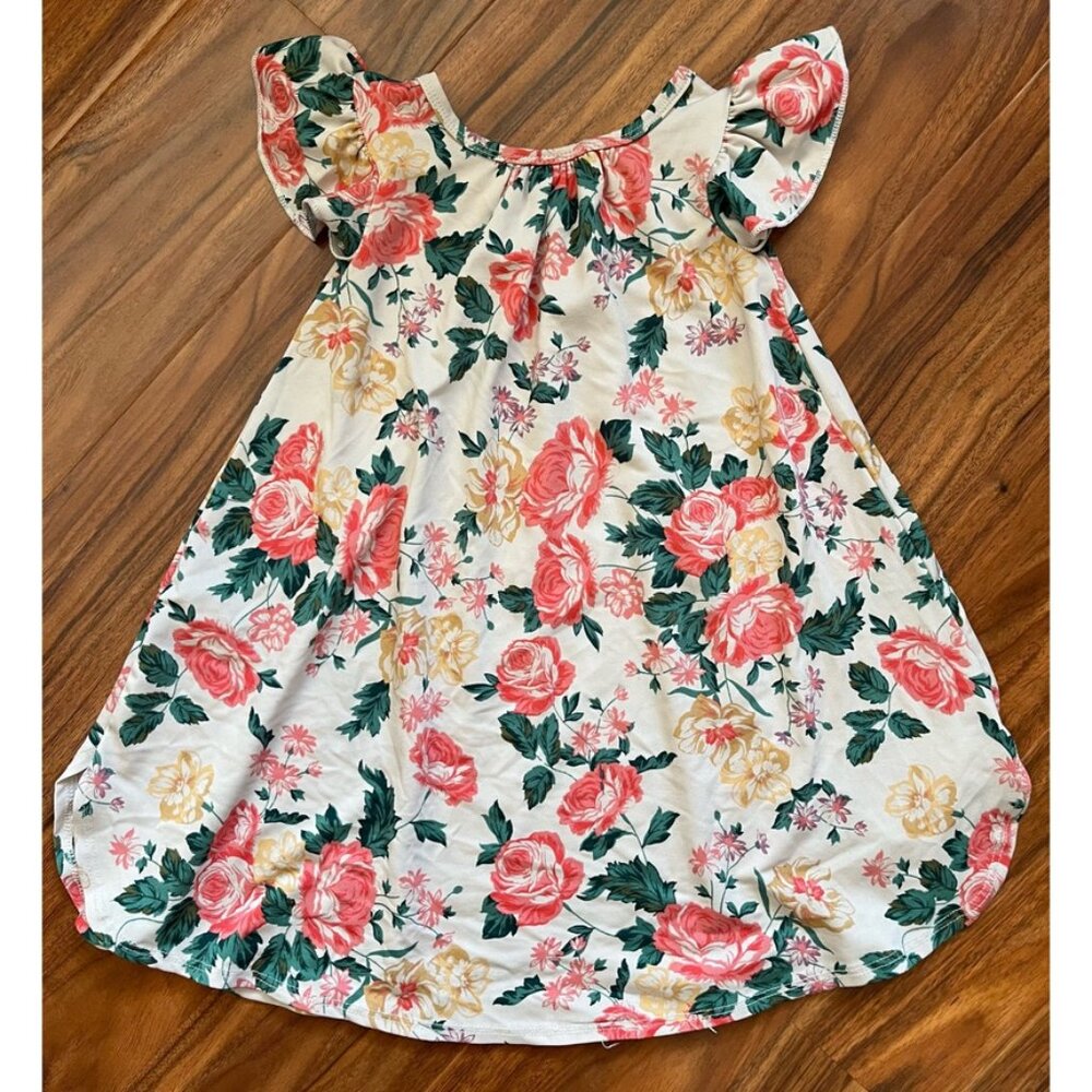 Dot Dot Smile Swing Dress Floral Cream 3/4 - Picture 3 of 3